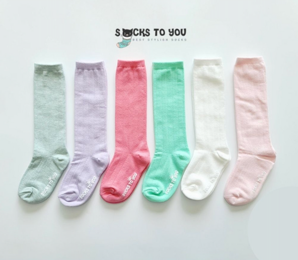 Socks To You - Kids Cotton Knee High Socks Plain