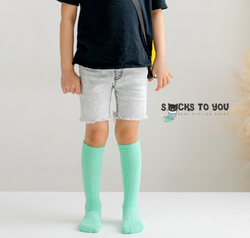 Socks To You - Kids Cotton Knee High Socks Plain