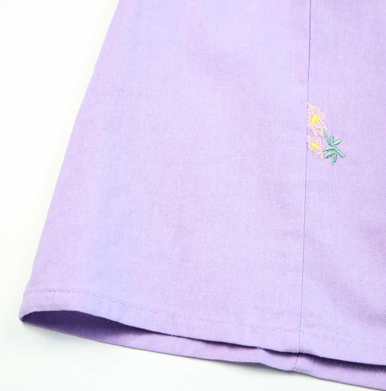 Flowery Lavender Cotton Dress